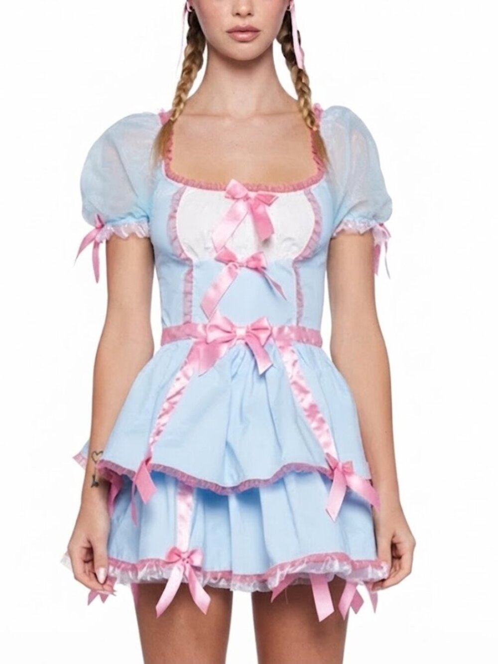 Dolls kill Trickz N Treatz Kawaii Doll Costume Dress Blue Pink Size Medium
